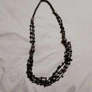 Black beaded necklace